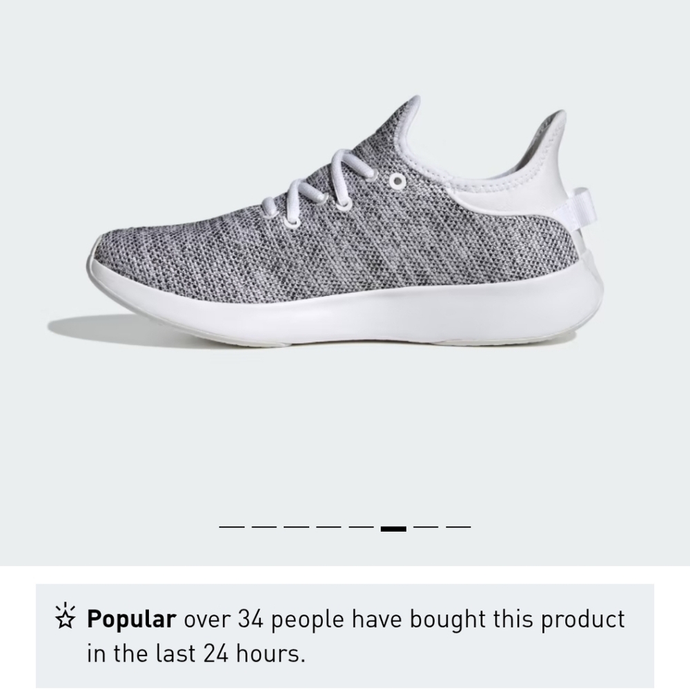 New In Box Adidas Cloudfoam Pure SPW Sneakers, Cloud White/Core Black - Picture 7 of 12